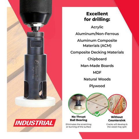 Pro Grade Carbide Tipped Countersink Drill Bit Set With Plug Cutter And Planer Pack AMS 306 drilling non-ferrous materials