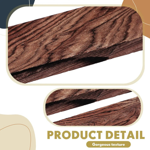 Close-up of 4 Pack Ironwood Knife Handle Scales, Natural Wood Knife Handle Material for DIY Knives and Craft Projects, grain detail.