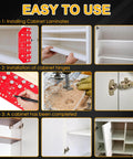 Step-by-step use of 2 In 1 Shelf Pin And Hinge Jig With Self Contained Clamping For Concealed Cabinet Hardware