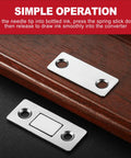 Ultra Thin Magnetic Cabinet Catch With Powerful Hold For Kitchen Cabinets, Drawers, Closets And Cupboards, Silver Metal Latch