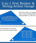 2-in-1 Fret Rocker for All In One Luthier Tool Kit For Guitar Setup And Fret Work Pro Fret Leveling Beam, imperial and metric sides