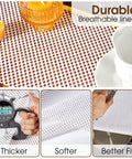 Top Shelf Nonslip Shelf Liner For Kitchen Cabinets And Drawers, White Non Adhesive Mat, detailed view of breathable texture and thickness.