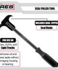 Dual Hook Tip Seal Puller Set With Heavy Duty Chrome Moly Blades For Ripping Out Stubborn Oil And Grease Seals Fast, features dual-tipped blade.