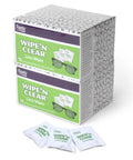 Flents Wipe'N Clear Lens Wipes two-box set, 150 count (75 per box), green-labeled, individually wrapped for glasses
