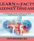 Book cover titled 'Learn the Facts About Kidney Disease' showing kidneys illustration, focus keyword not applicable.