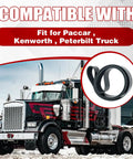 Top Grade Serpentine Drive Belt For Paccar Kenworth Peterbilt Trucks Replaces D84-1000-6122310 shown on truck with winter setting.