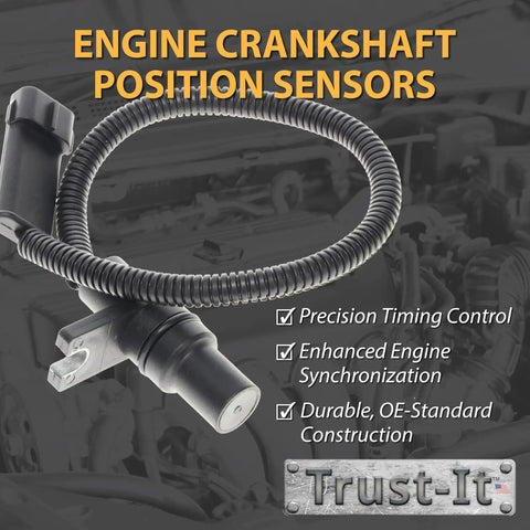 Engine Crankshaft Position Sensor OE Replacement 56027864 For Dodge Ram 2500 3500 1997 2002 8.0L V10 488 CID 10 Cylinder Drop-In Direct Fit Plug And Play Easy Install Precise Timing in black wire harness