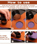 How to use the Eight Piece Leather Circle Cutter Set With High Carbon Steel Round Punches, cutting leather with precise holes