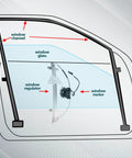 Diagram showing Rear Driver Side Power Window Regulator With Motor For 2000-2004 Dodge Dakota And 1998-2003 Dodge Durango Replacement