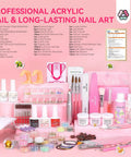 Acrylic Nail Kit With Drill For Beginners All In One Gel Nail Set With UV Light 3 Color Gel Polishes and Nail Art Tools