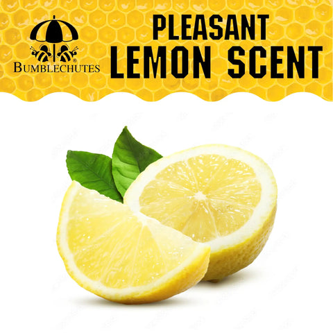 Pleasant lemon scent with whole and sliced lemon, green leaves, and honeycomb pattern background for All Purpose Shop Wax Starter Kit.