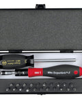 TorqueVario S Micro Bit Set 24 Piece Pro Grade With Adjustable Torque Handle And 21 Micro Bits in compact storage case.