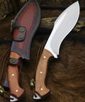 Survivor III Fixed Blade Knife With Full Tang 14.2 Inch Overall Length 10mm Thick DC53 Steel Blade Leather Sheath