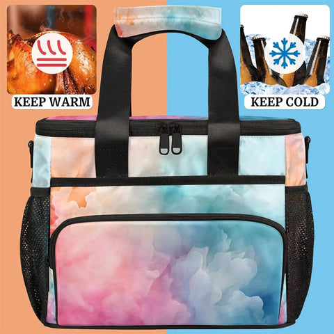 Abstract Gradient Insulated Picnic Backpack Lunch Bag For Women And Men Grab And Go Portable Tote, keeps food hot or cold.