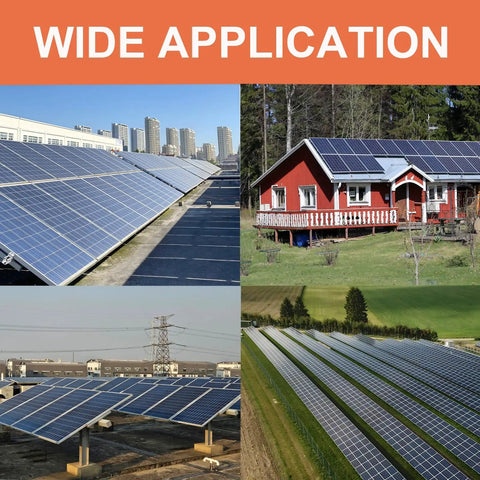 Wide application of solar panels on buildings and fields for renewable energy solutions