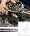 Dual Carburetor Linkage Set With Hardware For Barry Grant Carbs, Adjustable Length Connects Inline Dual Carbs, Includes Installation Hardware, Fits Performance V8 Hot Rods And Classic Vehicles, Easy Setup For Precise Throttle Control. Silver linkage kit with hardware