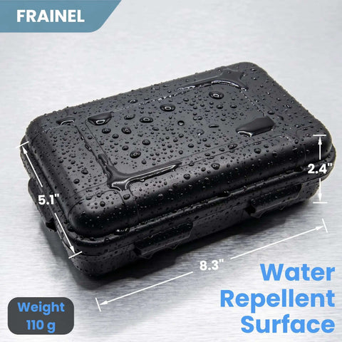 Beefy Rugged Storage Shell With Dense Foam Core Built To Lock Down 3.5 Hard Drives And Portable Ssds Plus Nvme Chips, water repellent, dimensions 8.3 x 5.1 x 2.4 inches.