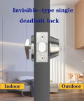 Silver Steel Single Cylinder Deadbolt For Front And Garage Doors With Keyed One Side And Thumb Turn Inside Heavy Duty Home Security Lock Weather Resistant installed on door