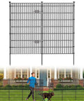 Easy To Install No Dig Garden Fence With Gate 44 Inch High 23.6 Foot Long Decorative Metal Outdoor Dog Fence Rustproof