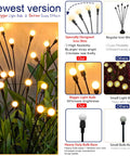 Six Pack Solar Garden Lights With Swaying Wind Powered Motion Warm White Outdoor Yard Pathway Patio Decoration comparison chart