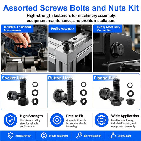 3160 Piece Flange Bolt And Metric Screw Assortment Kit With Nuts Washers And Wrench M2 Through M10 fasteners displayed in set
