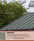 Color Roof Sealant Elastomeric Waterproof Coating for Flat Low Slope and Metal Roofs With Flexible UV Stable Membrane for Leak Prevention and Weather Protection Easy to Apply in Medium Gray 5 Gallon applied on metal roof