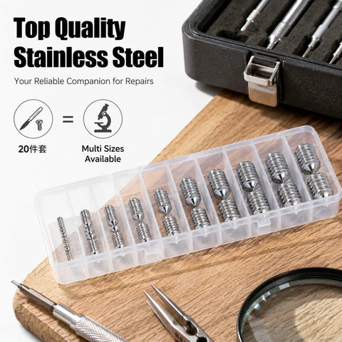 High Grade Stainless Steel Grub Screws With Hex Socket And Cone Point, M3 Through M8 Metric Machine Fasteners In Tough Storage Box, Straight Shot For Precision Instrument Repair And Tight Assembly