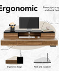 48 Inch Standing Desk With Drawers And Monitor Shelf Electric Height Adjustable Sit Stand Desk With Storage Whole Piece Board