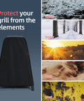 Waterproof Outdoor Grill Cover For Woodfire Pro XL Models OG321 701 751 850 951 And Artisan Pizza Oven OO101 MO201 On XSKUNSTAND Stand protecting grill from elements