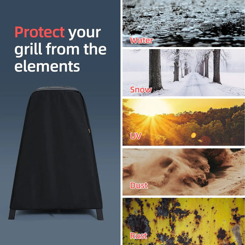 Waterproof Outdoor Grill Cover For Woodfire Pro XL Models OG321 701 751 850 951 And Artisan Pizza Oven OO101 MO201 On XSKUNSTAND Stand protecting grill from elements