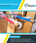 One Half Inch Brass Push Cap Pack Of 10 End Caps For PEX, Copper, CPVC, PE RT, And HDPE Pipes installed on pipes
