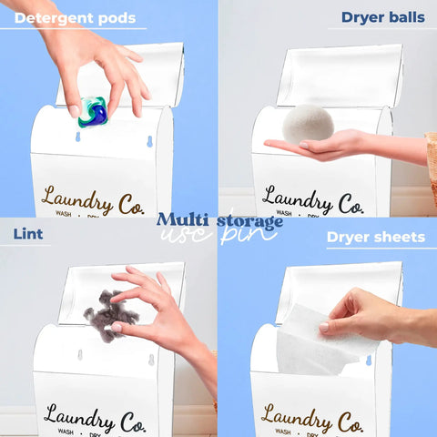 Dual Lint Bin Set For Laundry Room Wall Mounted Space Saving Dryer Sheets Holder And Vent Cleaner Organizer storage options