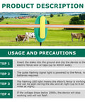 Electric Fence Tester With LED Indicator Lights For Pulsed Energizers Clip On Fence Wires Or Tape Fences Up To 40mm Tape Width Easy To Use Alert Device That Verifies Pulse Voltage On All Wire Types For Quick Safety Checks on pasture fence