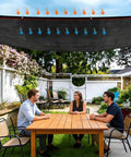 Heavy Duty Garden Shade Cloth With Grommets For Patio And Pergola 90 Percent UV Block over outdoor seating area