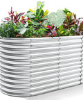 Oval Galvanized Raised Garden Beds 6x3x3 Feet With Large Capacity Metal Planter Box For Outdoor Use Deep Three Foot Tall Design