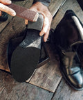 Durable One Sixteenth Inch Thick Rubber Shoe Soling Sheet With Grippy Diamond Pattern For Full Sole Replacement Black