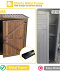 Outdoor Storage Cabinet And Trash Can Shed With Metal Frame And Solid Wood Panels Durable Garden Organizer compared to plastic alternative