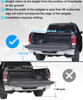 Rotatable Tailgate Ladder For Pickup Trucks, Grab-And-Go Heavy Duty 600 Lb Capacity, Easy Fold Design, Universal Fit For Most Trucks Up To 45 Inch Tailgate Height, Requires 56 Inch Wide Tailgate For Proper Closure; pickup tailgate fit guide