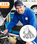 Mechanic using Heavy Duty 116Pcs Metric Bolt Set M6 M8 M10 In 304 Stainless Steel With Nuts And Bolts, Flat And Spring Washers, Hex Head Cap Screws, Fully Threaded