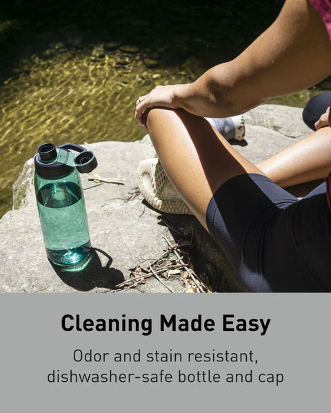 Chute Mag Water Bottle With Magnetic Cap And Leak Resistant Design For Easy One Hand Sips On The Go near a person by water