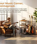 Guitar Stand For Multiple Guitars With 3 Tier Display Rack Holds Acoustic And Electric Guitars Bass Ukulele And More in home studio