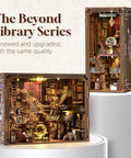 DIY Book Nook Kit For Dollhouse Lovers 3D Wooden Puzzle Bookend And Bookshelf Insert Decor With LED Light Miniature Nook