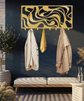 Sleek Abstract Wall Rack - Heavy Duty Modern Metal Hooks - Premium Key Holder And Coat Organizer - Smooth Home Storage Solution For Entryways.