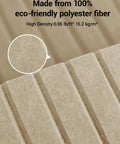 Close-up of Deep Camel Soundproof Wall Panels 12 Pack Self Adhesive Acoustic Foam Tiles 12X12 Inch Polyester Fiber texture.