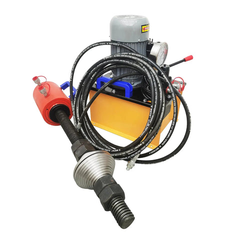 Heavy Duty 70 Ton Electric Hydraulic Track Pin Press For Excavator Sleeve Removal 220V Heavy Hitter Pro Shop Assembly Machine with hoses and motor.