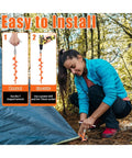 Woman using T-handle to install 15 Inch Ground Anchors Screw In Stakes 6 Pack Beefy Heavy Duty Spiral Trampoline And Swing Set Stakes.