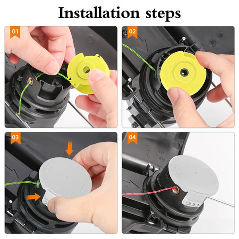 Installation steps for Replacement Weed Wacker String For Ryobi One Plus AC80RL3 0.08 Inch Trimmer Line with 12 spools