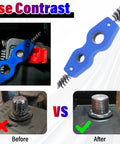 Before and after cleaning with Upgrade Your Ride With This Slick 4 In 1 Auto Battery Terminal Cleaning Brush.