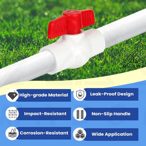 One Inch Pvc Ball Valve Socket Schedule 40 With Quarter Turn T Handle For Quick Flip Water Shut Off And Heavy Duty Inline Plumbing Connections That Slide Right On Without The Hassle