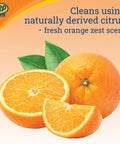 Citrus Degreaser Wipes package showing fresh oranges emphasizing natural citrus and fresh zesty scent